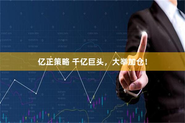 亿正策略 千亿巨头，大举加仓！