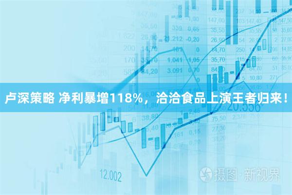 卢深策略 净利暴增118%，洽洽食品上演王者归来！
