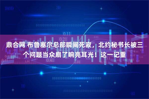 鼎合网 布鲁塞尔总部瞬间死寂，北约秘书长被三个问题当众扇了响亮耳光！这一记重