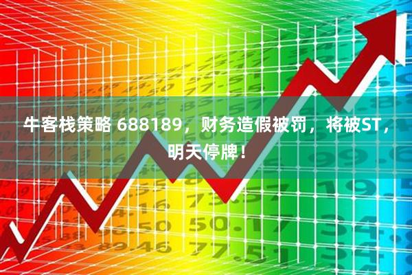 牛客栈策略 688189，财务造假被罚，将被ST，明天停牌！
