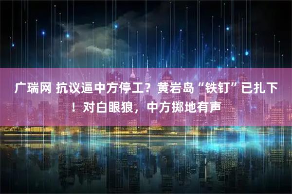 广瑞网 抗议逼中方停工？黄岩岛“铁钉”已扎下！对白眼狼，中方掷地有声