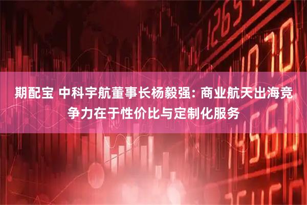 期配宝 中科宇航董事长杨毅强: 商业航天出海竞争力在于性价比与定制化服务